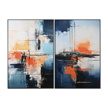Glezna Mājai ESPRIT Zili Balta Abstract Urban 80 x 3,5 x 120 cm (2 gab.)