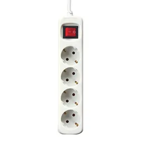 4-pesaga pistik toitelülitiga Silver Electronics Valge