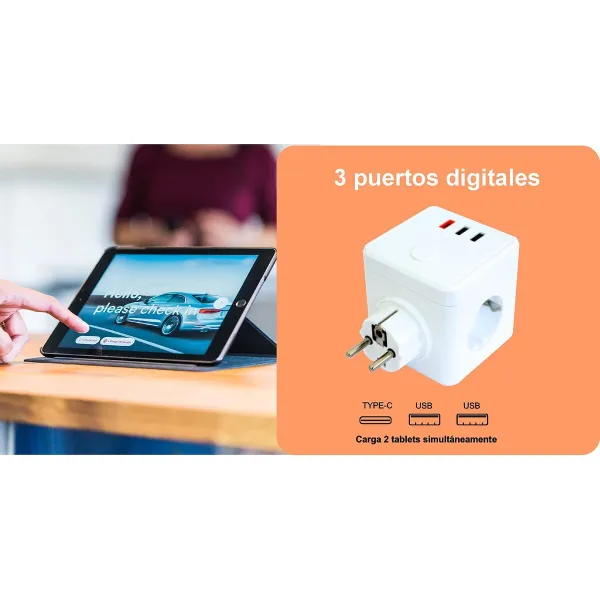 Kištuko adapteris Silver Electronics E-BLOCK 3 Balta 230 V 16A