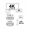 USB-C - HDMI kaapeli Silver HT LOGAN Melns
