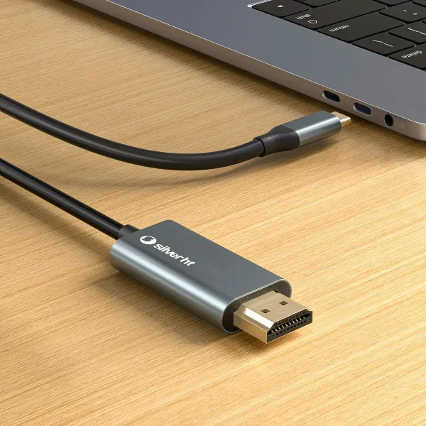 Кабель USB-C — HDMI Silver HT LOGAN Чёрный