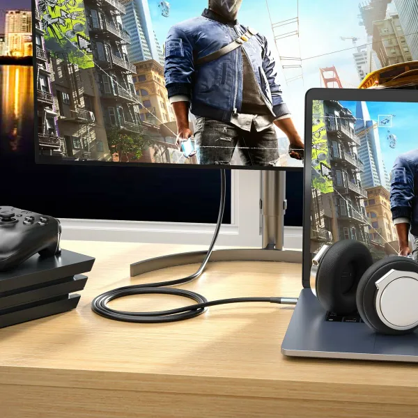 USB-C - HDMI kaapeli Silver HT LOGAN Melns