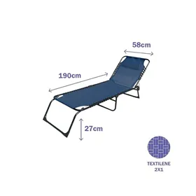 Sun-lounger Marbueno Blue 190 x 27 x 58 cm