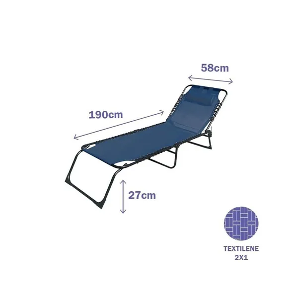 Sun-lounger Marbueno Blue 190 x 27 x 58 cm