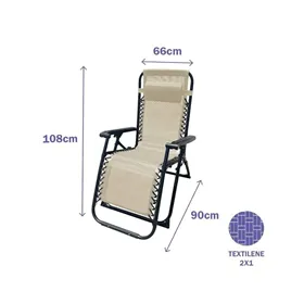 Sun-lounger Marbueno 190 x 27 x 58 cm Beige