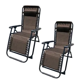 Folding Lounger Camping Chair Marbueno Brown 90 x 108 x 66 cm