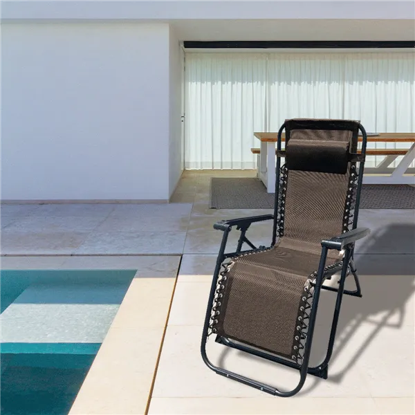 Folding Lounger Camping Chair Marbueno Brown 90 x 108 x 66 cm