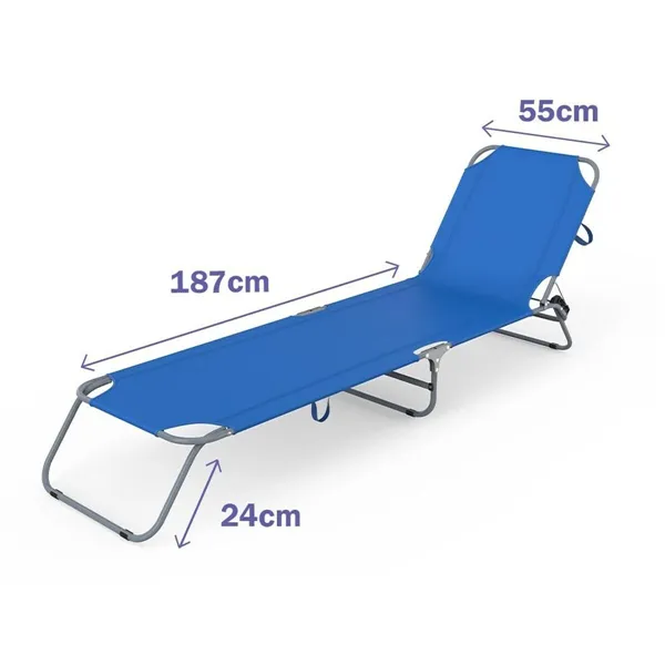 Sun-lounger Marbueno Dark blue 187 x 24 x 55 cm 2 Units