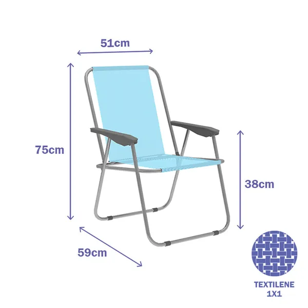 Folding Chair Marbueno Blue 59 x 75 x 51 cm