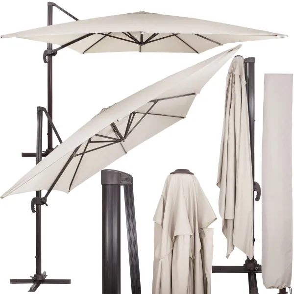 Sodo skėtis Springos GU0051, 440 cm, su uždangalu, pakabinamas, ekru spalvos