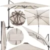 Sodo skėtis Springos GU0051, 440 cm, su uždangalu, pakabinamas, ekru spalvos