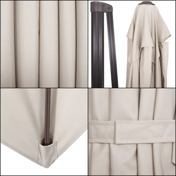 Sodo skėtis Springos GU0051, 440 cm, su uždangalu, pakabinamas, ekru spalvos