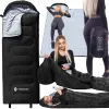 Спальный мешок 2-в-1 Springos CS0122, 220x80 см, теплое одеяло для кемпинга, черно-серый