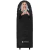 2-in-1 travel sleeping bag Springos CS0122, 220x80 cm, warm camping quilt, black-grey