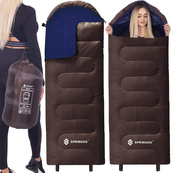 Tūristu guļammaiss ar kapuci 2in1 Springos CS0121 220x80 cm