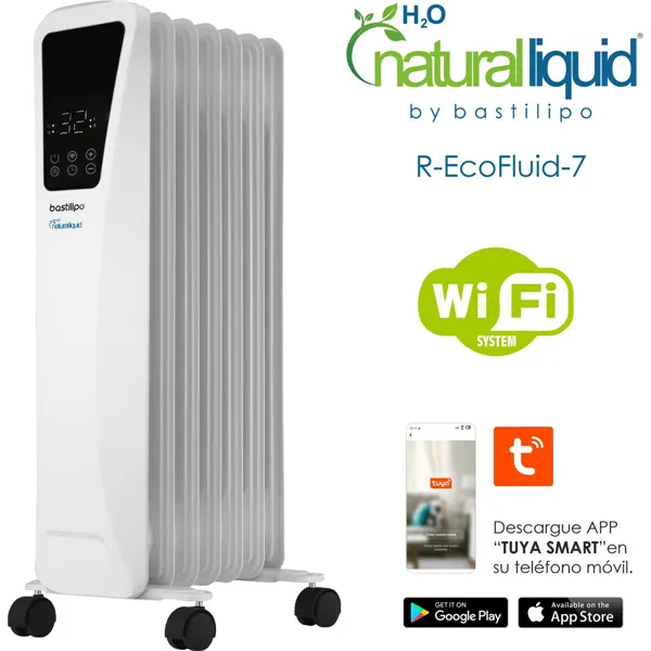 Oil-filled Radiator Bastilipo R-ECOFLUID2-7 White 1000 W