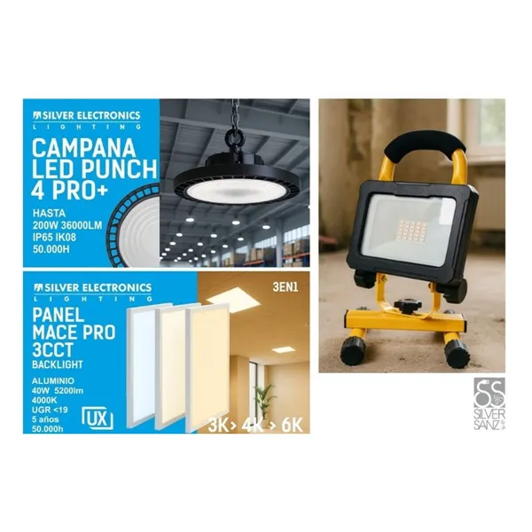 Industrial LED Bell Silver Electronics PUNCH 4 PRO + 5G 200W 200 W 6000 K 3600 lm