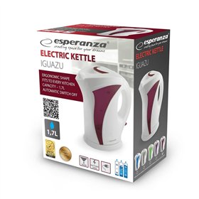 Kettle Esperanza EKK018R White Red Plastic 2200 W 1,7 L