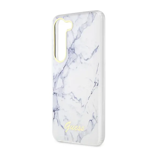 Guess Marble Collection - Case for Samsung Galaxy S23+ (White)