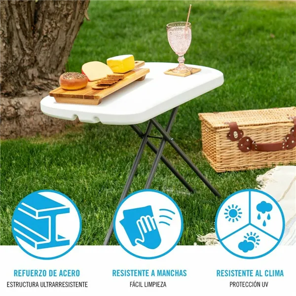 Folding Table Lifetime 66 x 71 x 46 cm White Steel HDPE