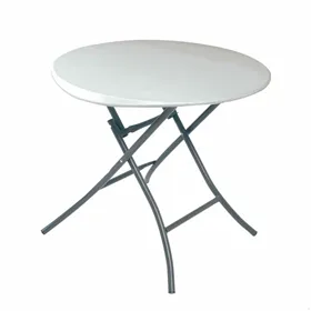 Folding Table Lifetime White Circular Steel Plastic 83 x 73,5 cm