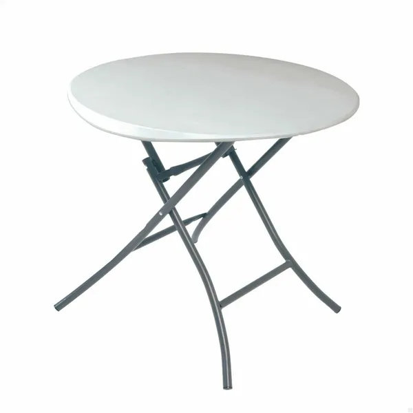 Folding Table Lifetime White Circular Steel Plastic 83 x 73,5 cm