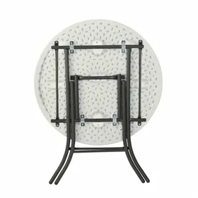Folding Table Lifetime White Circular Steel Plastic 83 x 73,5 cm