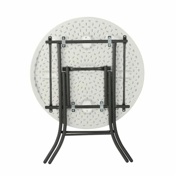 Folding Table Lifetime White Circular Steel Plastic 83 x 73,5 cm