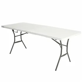 Folding Table Lifetime White Rectangular Steel Plastic 185 x 76 x 74 cm