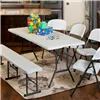 Folding Table Lifetime White Rectangular Steel Plastic 185 x 76 x 74 cm