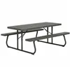 Picnic table Lifetime Wood Brown Foldable Steel Plastic 183 x 145 x 74 cm