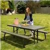 Picnic table Lifetime Wood Brown Foldable Steel Plastic 183 x 145 x 74 cm