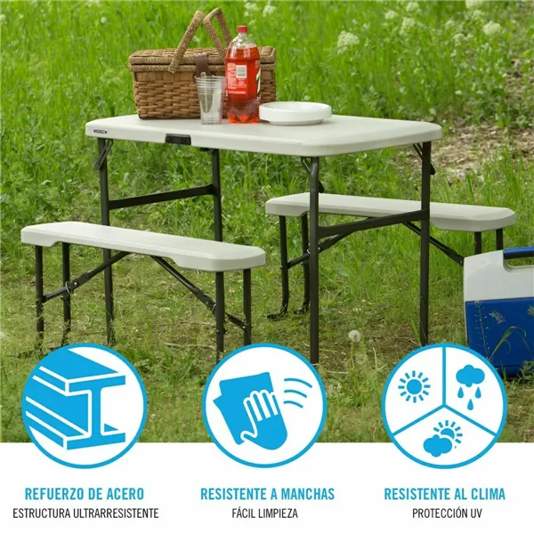 Picnic table Lifetime Cream 106 x 61 x 74 cm