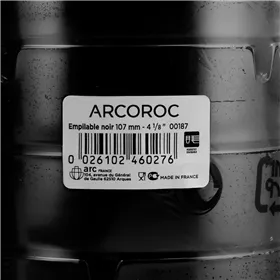 Ashtray Arcoroc   6 Units Stackable Set Black Glass 10,7 cm