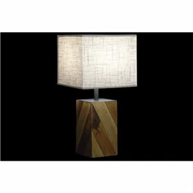 Desk lamp DKD Home Decor 25,5 x 25,05 x 52 cm Fir Natural Beige Metal Cream 220 V 60 W 25 x 25 x 21 cm (2 Units)
