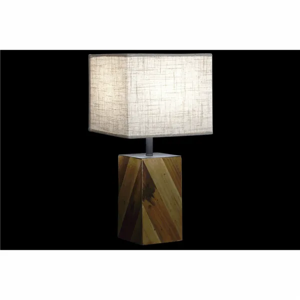 Desk lamp DKD Home Decor 25,5 x 25,05 x 52 cm Fir Natural Beige Metal Cream 220 V 60 W 25 x 25 x 21 cm (2 Units)