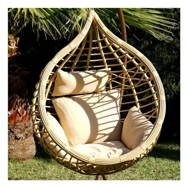 Hanging garden armchair DKD Home Decor Beige Brown Multicolour Aluminium synthetic rattan 90 x 70 x 110 cm