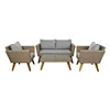 Table Set with 3 Armchairs DKD Home Decor MB-166666 Beige Grey 137 x 66 x 70,5 cm 137 x 66 x 73 cm (4 Pieces)