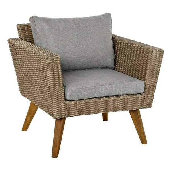 Table Set with 3 Armchairs DKD Home Decor MB-166666 Beige Grey 137 x 66 x 70,5 cm 137 x 66 x 73 cm (4 Pieces)