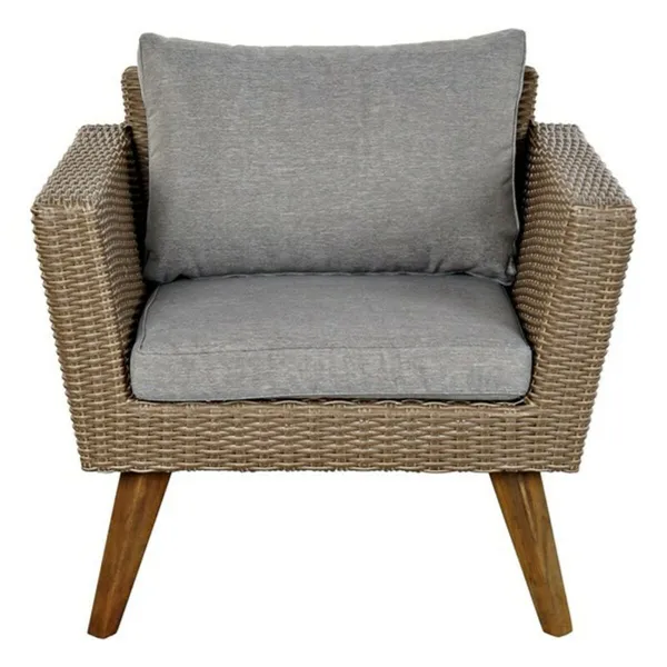 Table Set with 3 Armchairs DKD Home Decor MB-166666 Beige Grey 137 x 66 x 70,5 cm 137 x 66 x 73 cm (4 Pieces)