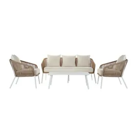 Garden sofa DKD Home Decor MB-179038 White Beige 151,5 x 72 x 70 cm Garden