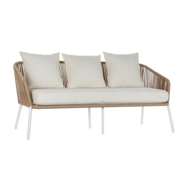 Garden sofa DKD Home Decor MB-179038 White Beige 151,5 x 72 x 70 cm Garden