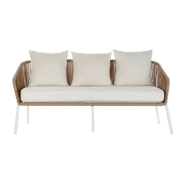 Garden sofa DKD Home Decor MB-179038 White Beige 151,5 x 72 x 70 cm Garden