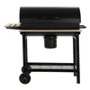 Coal Barbecue with Cover and Wheels DKD Home Decor Black Natural Wood Metal Steel 108 x 71 x 103 cm