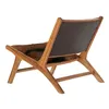 Armchair DKD Home Decor MB-182320 Teak Brown Leather White (65 x 78 x 68 cm)