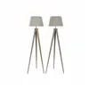 Floor Lamp DKD Home Decor 40 x 40 x 154 cm Beige Metal Cream Plastic 220 V 25 W 60 W Pinewood (2 Units)