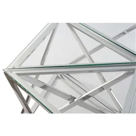 Centre Table DKD Home Decor Silver Crystal Steel Plastic 137,5 x 120,5 x 46 cm