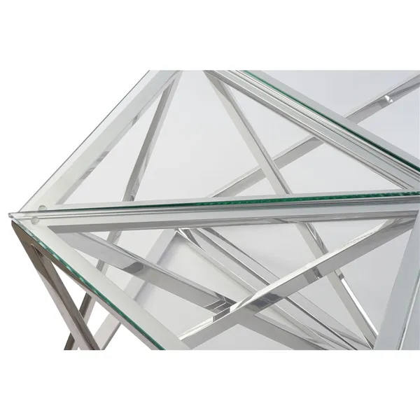 Centre Table DKD Home Decor Silver Crystal Steel Plastic 137,5 x 120,5 x 46 cm