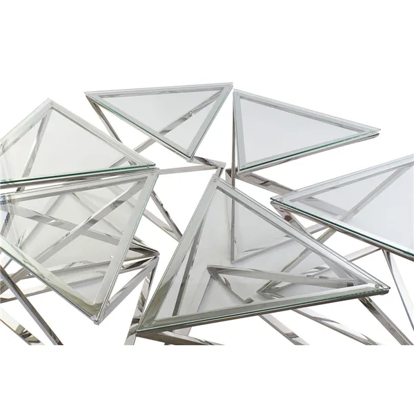 Centre Table DKD Home Decor Silver Crystal Steel Plastic 137,5 x 120,5 x 46 cm