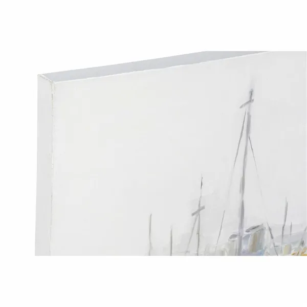 Canvas DKD Home Decor Blue Ship Mediterranean 120 x 4 x 90 cm 120 x 3,8 x 90 cm